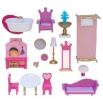 Casuta Castel din lemn pentru papusi ROSE Garden DollHouse Kidkraft cu sunete si lumni